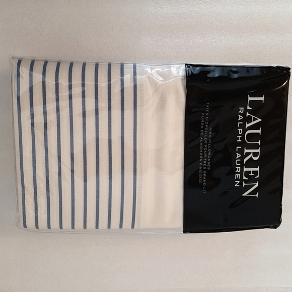 **Lauren Ralph Lauren Josephina Blue Stripe Cotton King...